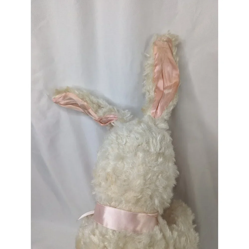 Rubber Face Doll White Bunny Rabbit Vintage 18 Inch Stuffed Animal‎ Toy